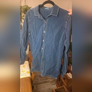 J McLaughlin Blue Denim Button-Up Shirt